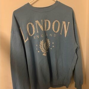Vintage Aesthetic Blue London England Sweater